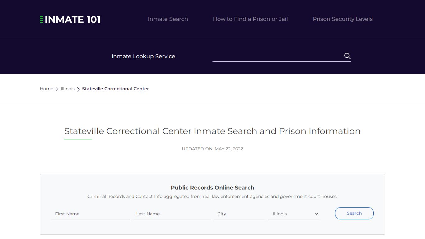 Stateville Correctional Center Inmate Search and Prison ...